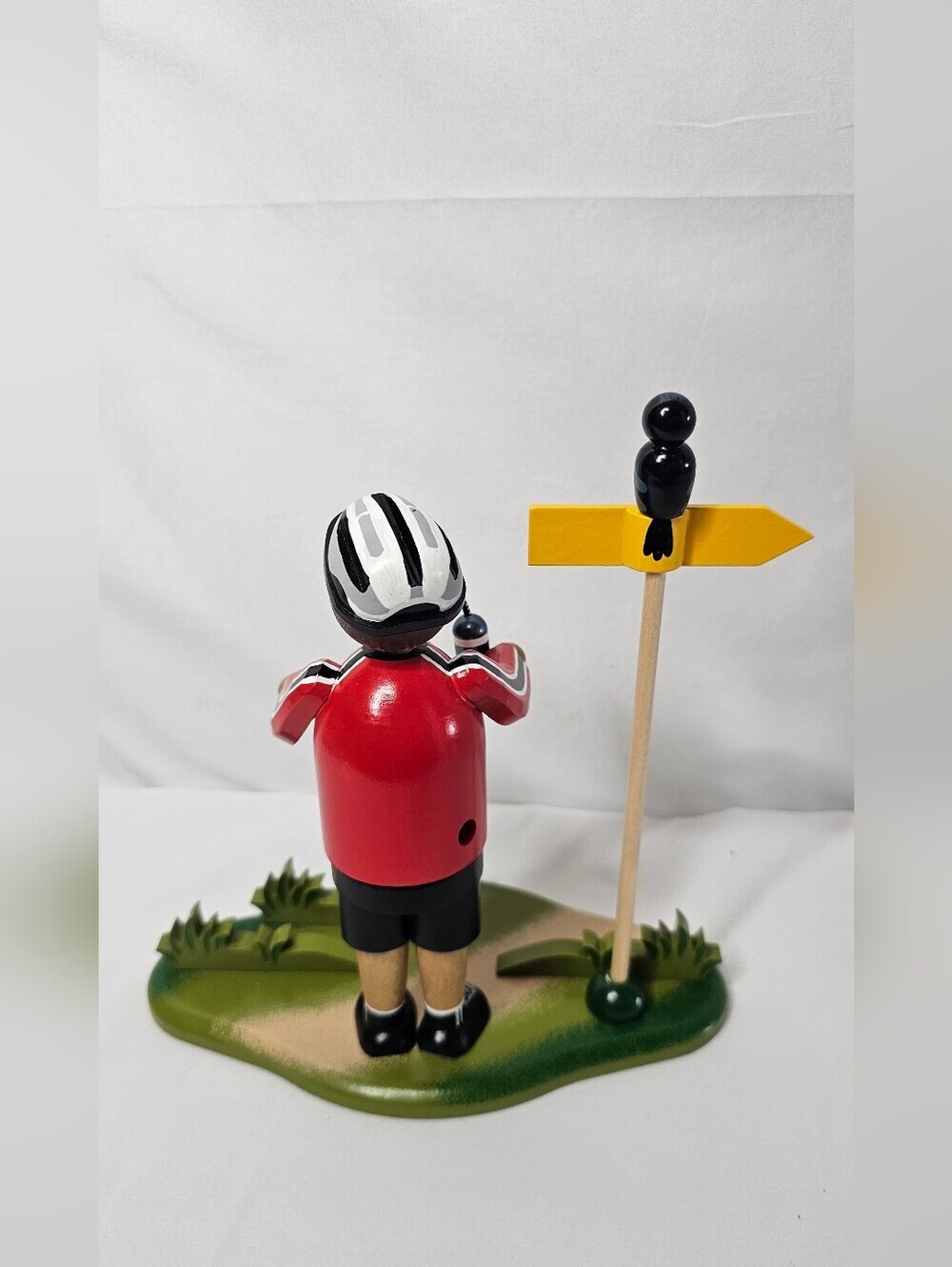 Kathe Wohlfahrt Original Holzknoddl Wooden Smoker Cyclist Biker German Incense - Picture 7 of 16
